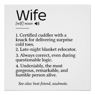 Funny and Heartfelt Ehefrau Definition Poster
