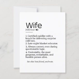 Funny and Heartfelt Ehefrau Definition Postkarte