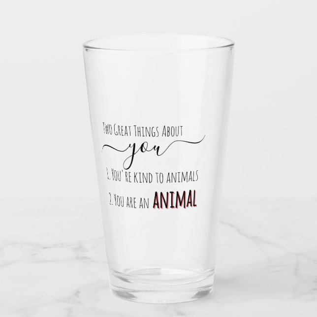 Funny and Naughty Typografy Drink Glass Glas (Vorderseite)