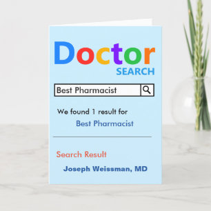 Funny and Niedlich Best Pharmaceutical Search Dankeskarte
