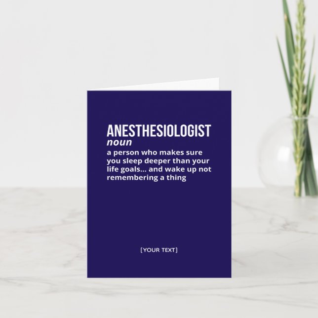 Funny Anesthesiologin Definition Card Dankeskarte (Vorderseite)