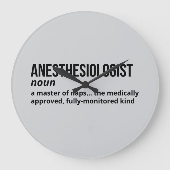Funny Anesthesiologin Definition Clock-Geschenk Große Wanduhr (Vorderseite)