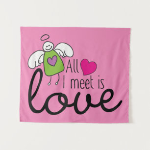 Funny Angel - Ich treffe mich nur mit Liebe 1 Wandteppich