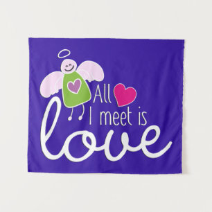 Funny Angel - Ich treffe mich nur mit Liebe 2 Wandteppich