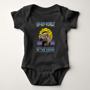Funny Angesagt hop Wombat im Haus Baby Strampler