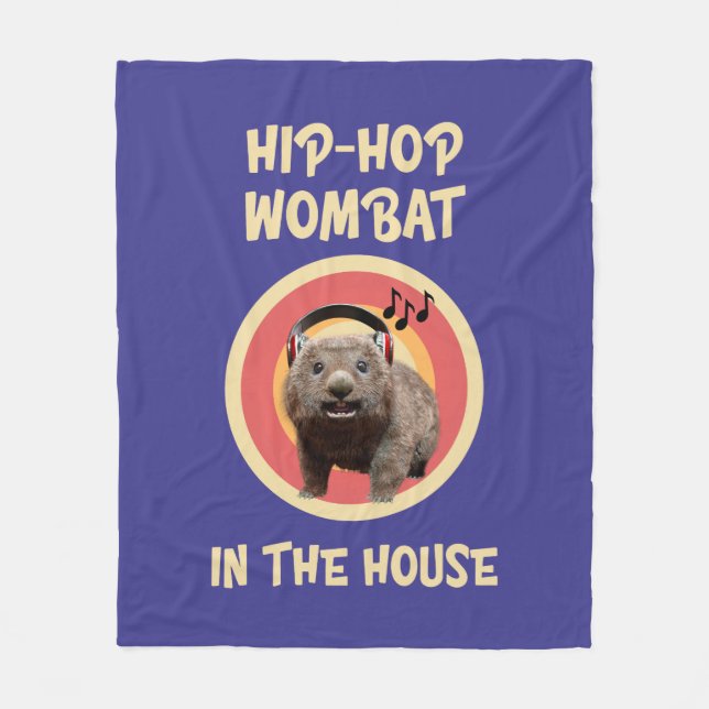 Funny Angesagt hop Wombat im Haus Fleecedecke (Vorderseite)
