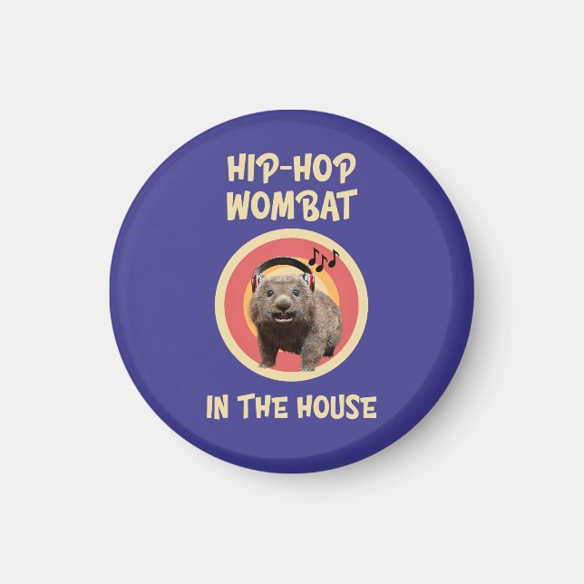Funny Angesagt hop Wombat im Haus Magnet (Vorne)