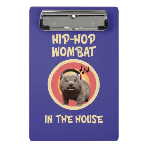 Funny Angesagt hop Wombat im Haus Mini Klemmbrett