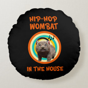 Funny Angesagt hop Wombat im Haus Rundes Kissen