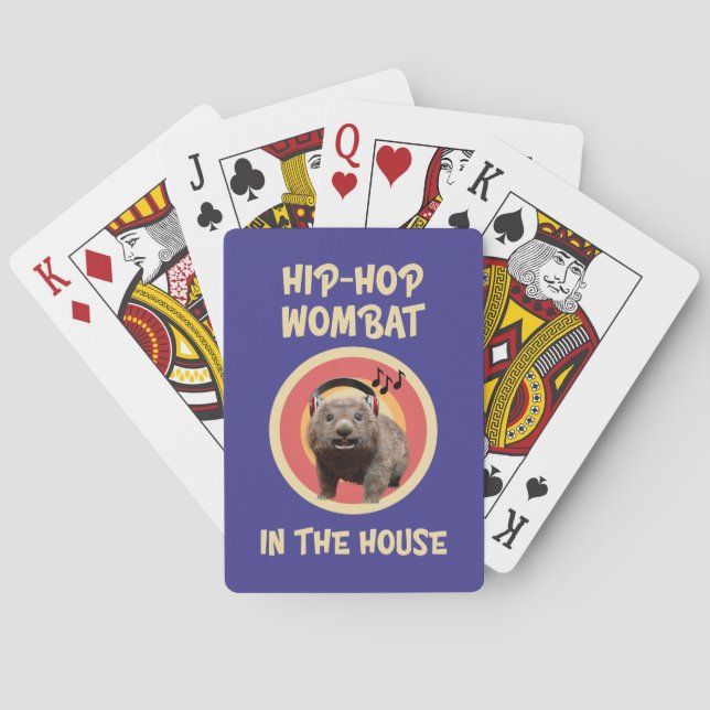Funny Angesagt hop Wombat im Haus Spielkarten (Rückseite)