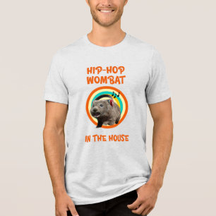 Funny Angesagt hop Wombat im Haus Tri-Blend Shirt