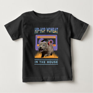Funny Angesagt-Hop Wombat Music Lover mit Kopfhöre Baby T-shirt