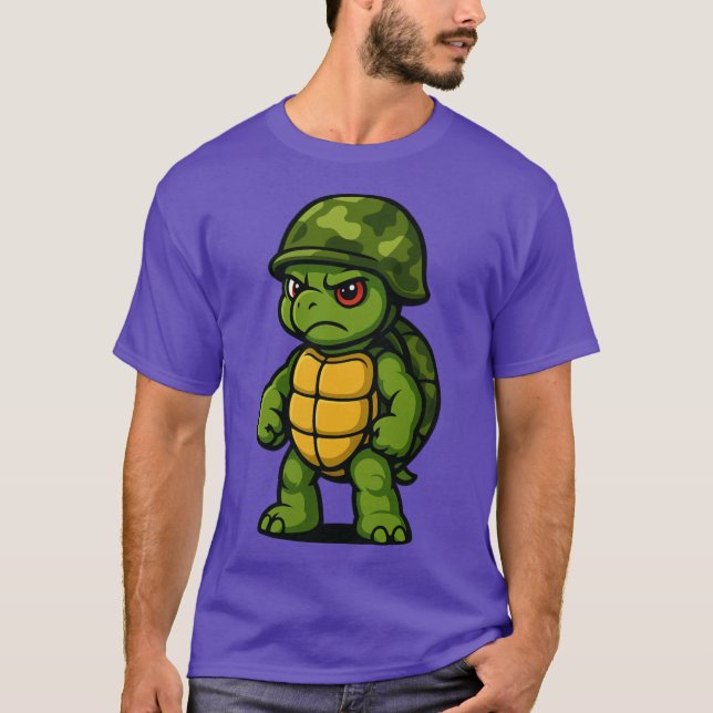 Funny Angry Armyurtle Soldier retro T-Shirt (Vorderseite)