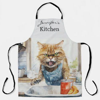 Funny Angry Cat All-over Print-Schürze Schürze