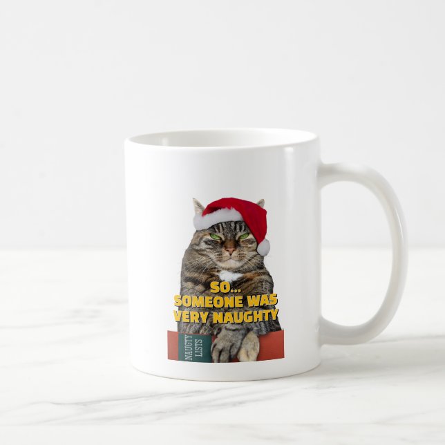 Funny angry cat Christmas  Kaffeetasse (Rechts)