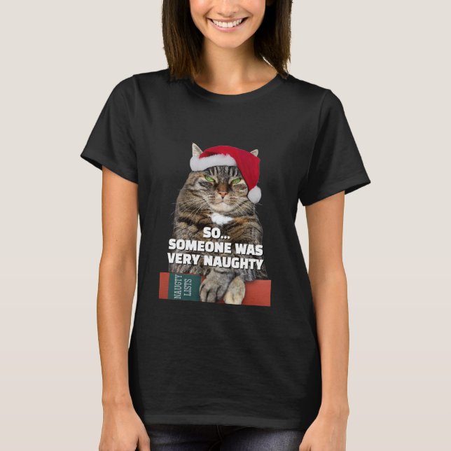 Funny angry cat Christmas T-Shirt (Vorderseite)