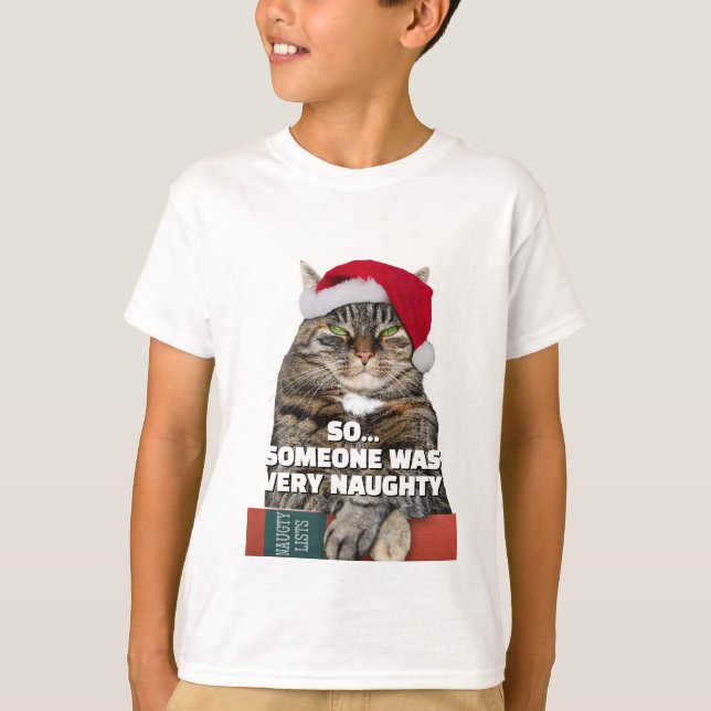 Funny angry cat Christmas T-Shirt (Vorderseite)