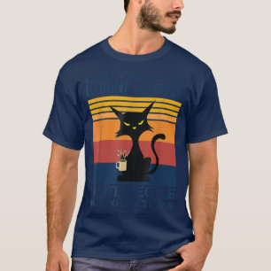 Funny Angry Cat Drink Coffee T-Shirt