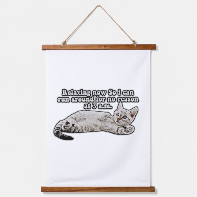 Funny angry cat meme für Katzenbesitzer & Liebhabe Wandteppich Mit Holzrahmen (Vorderseite)