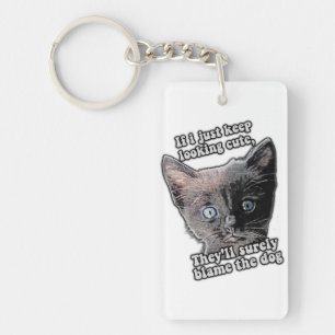 Funny angry Cat Meme für Katzenbesitzer und Liebha Schlüsselanhänger