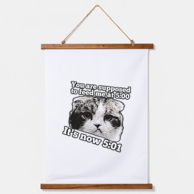 Funny angry cat meme für kitty besitzer wandteppich mit holzrahmen (Vorderseite)