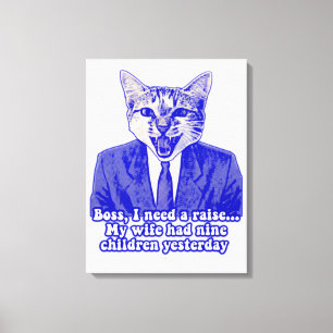 Funny angry cat meme für kitty Liebhaber Leinwanddruck