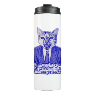Funny angry cat meme für kitty Liebhaber Thermosbecher