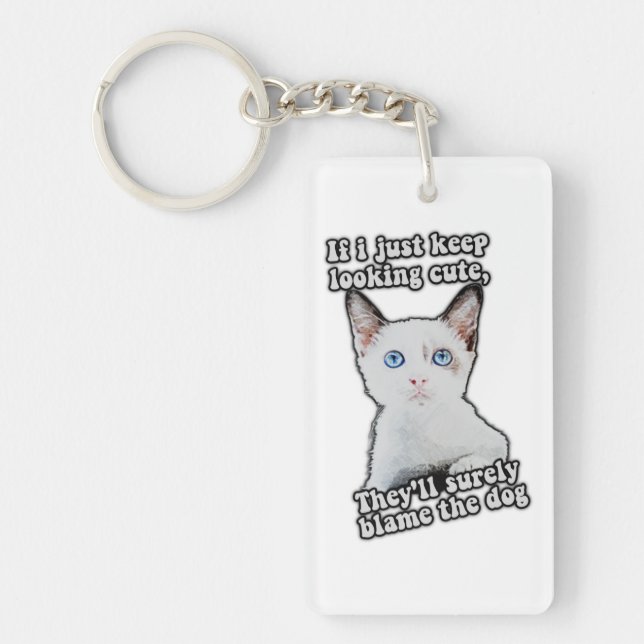 Funny angry cat meme für kitty personen & cat besi schlüsselanhänger (Vorderseite)