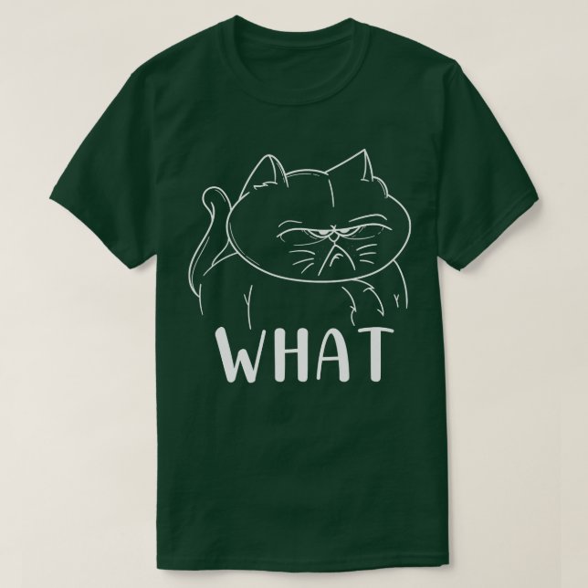 Funny Angry Frowning Cat Eigentümer Kitty Kitten W T-Shirt (Design vorne)