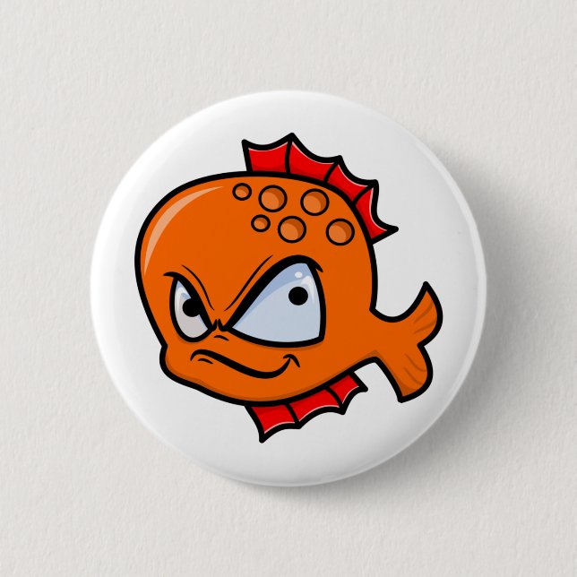 Funny Angry Goldfish Button (Vorderseite)