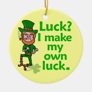 Funny Angry Lucky Irish Leprechaun Keramikornament