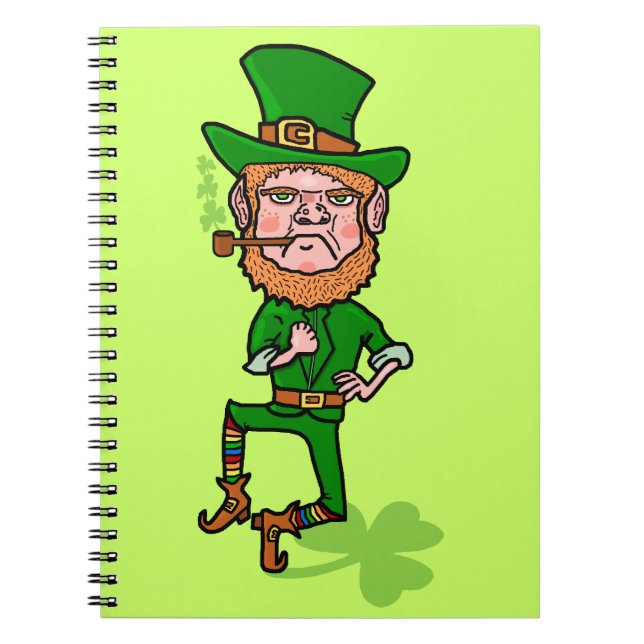 Funny Angry Lucky Irish Leprechaun Notizblock (Vorderseite)
