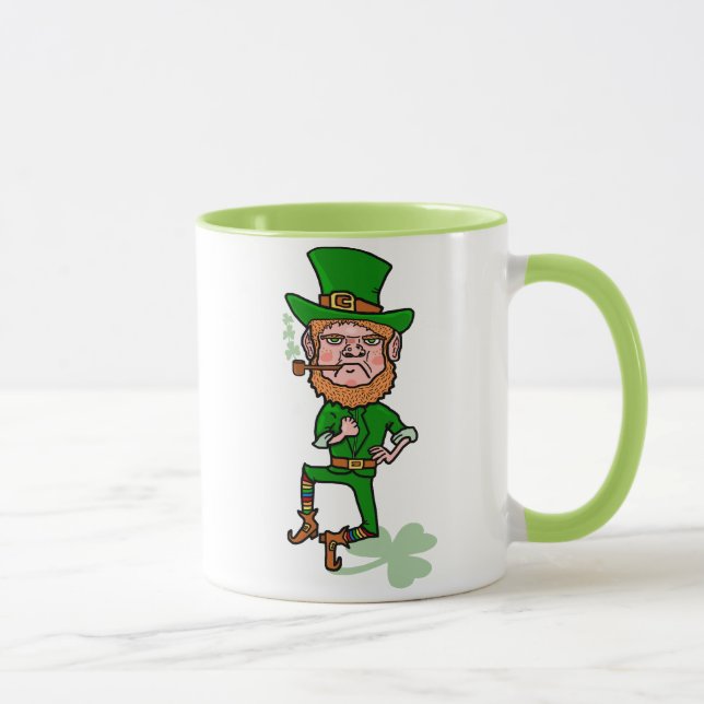 Funny Angry Lucky Irish Leprechaun Tasse (Rechts)