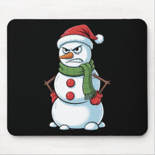 Funny Angry Snowman Weihnachten mit Weihnachtsmann Mousepad