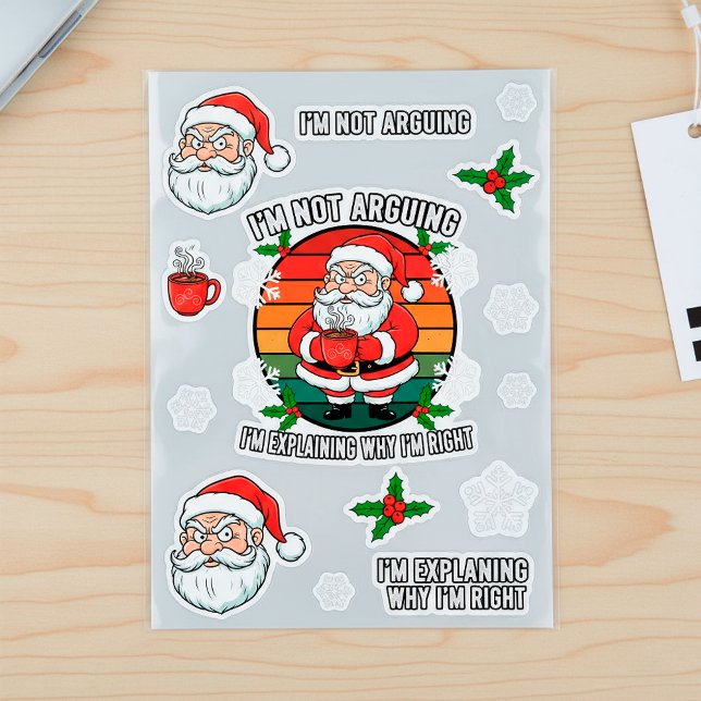 Funny Angry Weihnachten Sarcastic Holiday Geschenk Runder Aufkleber (Von Creator hochgeladen)