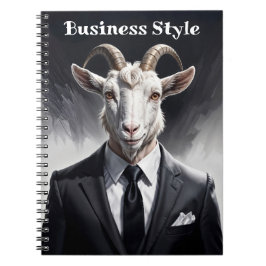 Funny animal boss surreal suited goat character notizblock