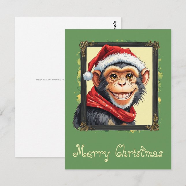 Funny Animal Christmas Favorites - Affe 2 Postkarte (Vorne/Hinten)