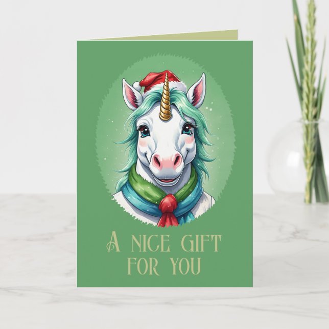 Funny Animal Christmas Favorites - Einhorn 1 Karte (Vorderseite)