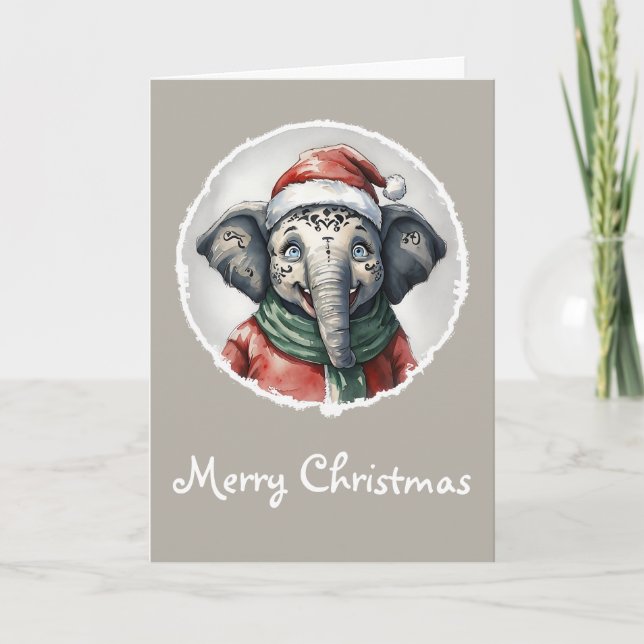 Funny Animal Christmas Favorites - Elephant 2 Karte (Vorderseite)