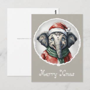 Funny Animal Christmas Favorites - Elephant 2 Postkarte