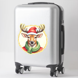 Funny Animal Christmas Favorites - Hirsch 2 Aufkleber