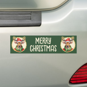 Funny Animal Christmas Favorites - Hirsch 2 Autoaufkleber