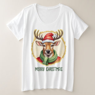 Funny Animal Christmas Favorites - Hirsch 2 Große Größe T-Shirt