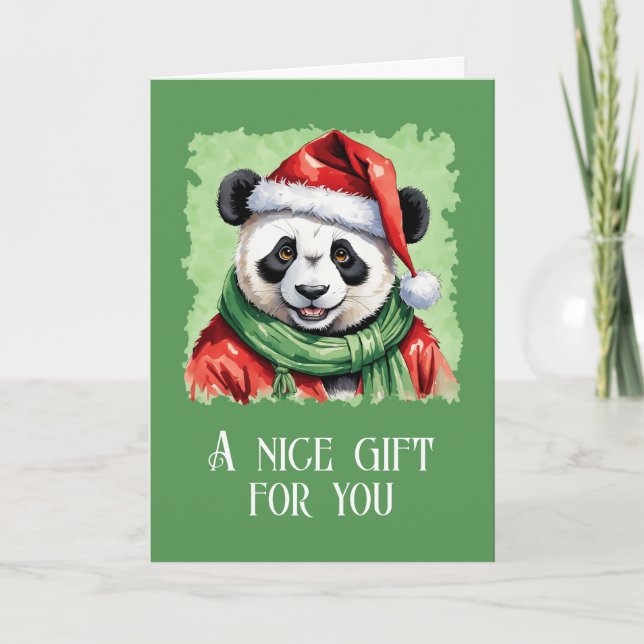 Funny Animal Christmas Favorites - Panda 1 Karte (Vorderseite)