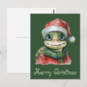 Funny Animal Christmas Favorites - Schildkröte 2 Postkarte