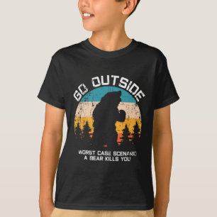 Funny Animal Go Outdoor wird von Bären gegessen T-Shirt