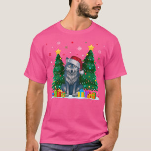 Funny Animal Lovers Wolf Weihnachtsmannmütze Ugge T-Shirt