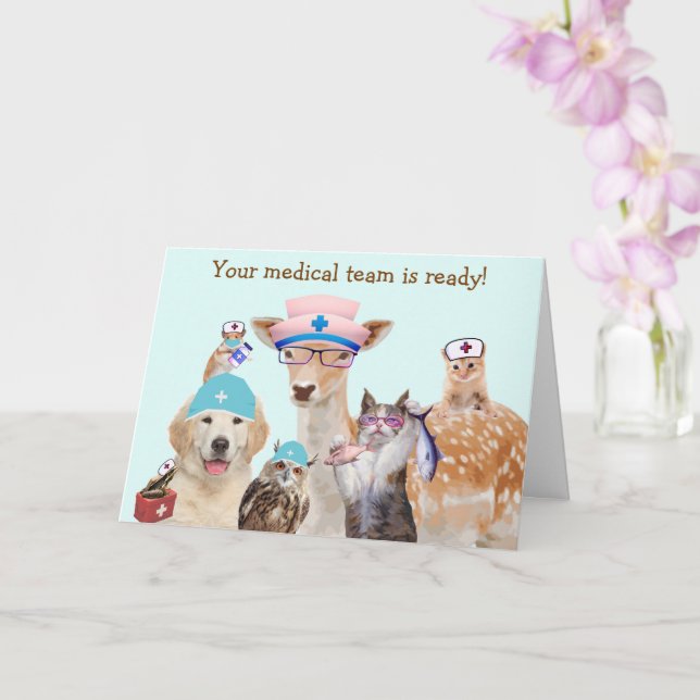 Funny Animal Medical wird gut Karte (Orchidee)