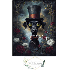 Funny Animal mit Hat Decoupage Papier. Seidenpapier