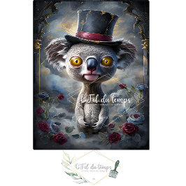 Funny Animal mit Hat Decoupage Papier. Seidenpapier